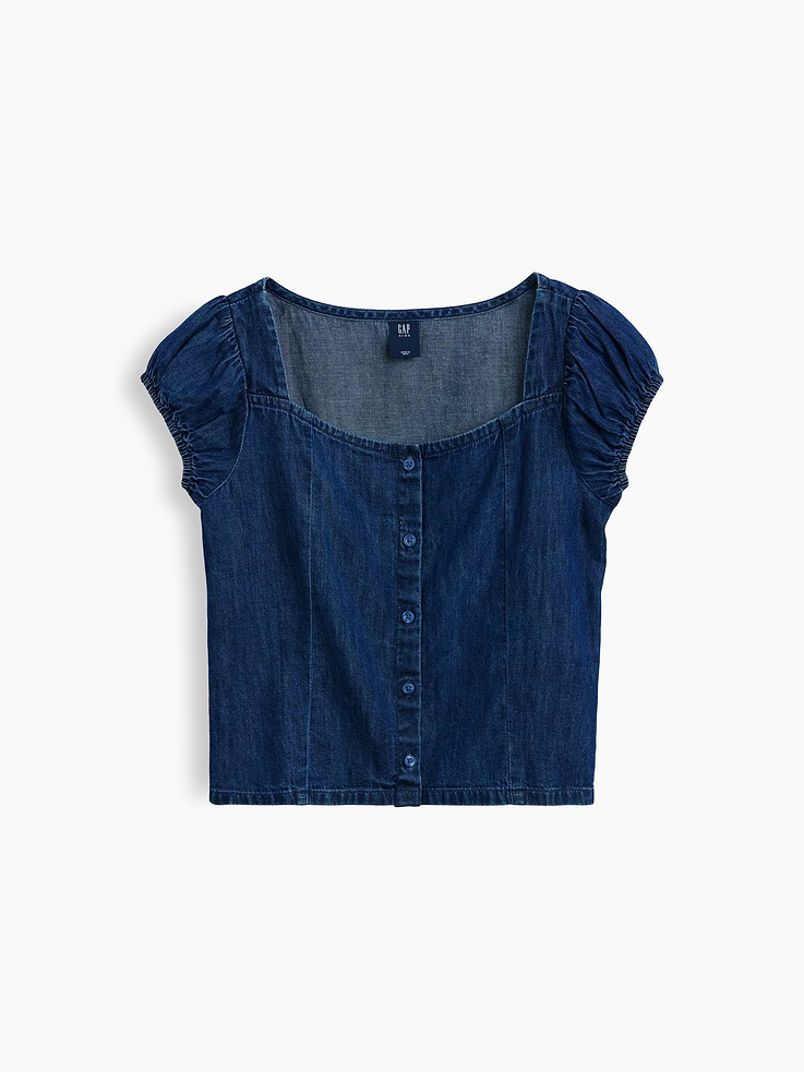 Image number 2 showing, Kids Denim Button-Front Top
