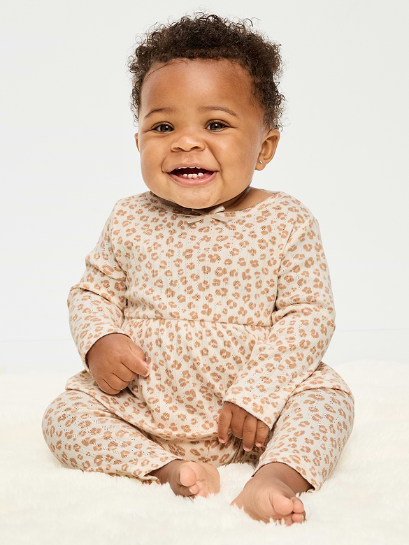 Long-Sleeve Pointelle-Knit Top and Pants Set for Baby