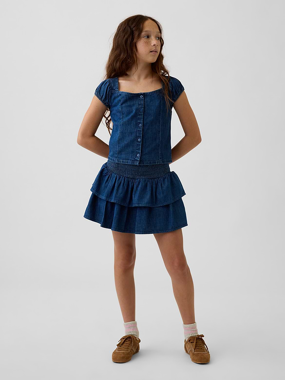 Kids Denim Button-Front Top