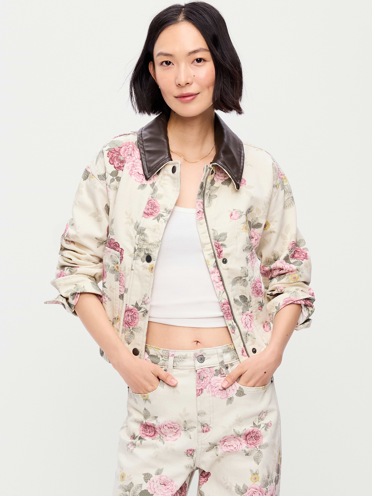 Cropped Denim Barn Jacket