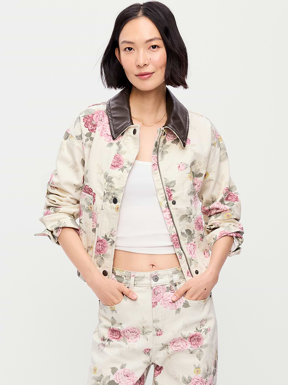 Cropped Denim Barn Jacket