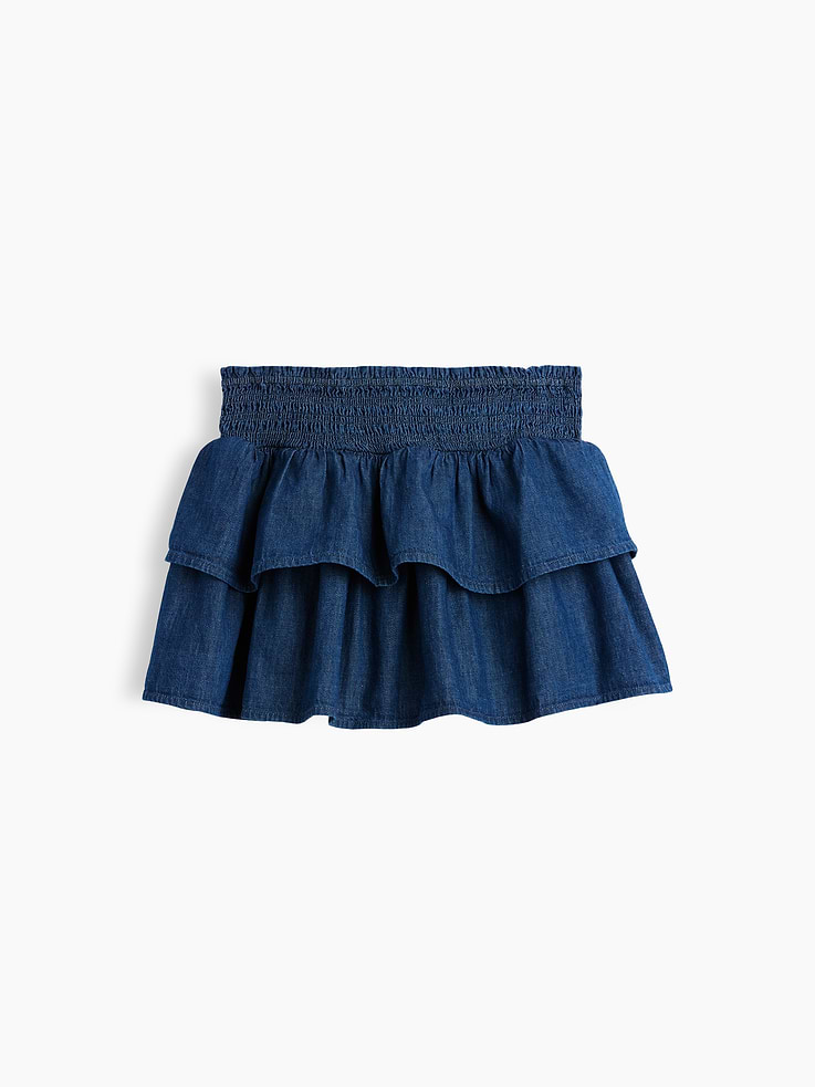 Image number 2 showing, Kids Denim Smocked Mini Skort