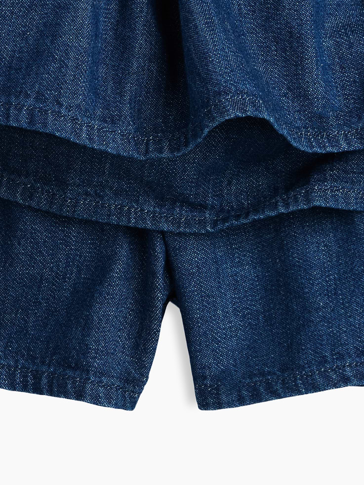 Image number 4 showing, Kids Denim Smocked Mini Skort