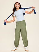 Image number 3 showing, High-Waisted Crinkled Harem Pants for Girls