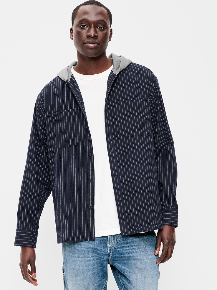 Image number 1 showing, Long-Sleeve Flannel Hooded Shirt