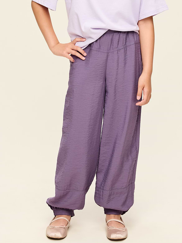 High-Waisted Crinkled Harem Pants for Girls