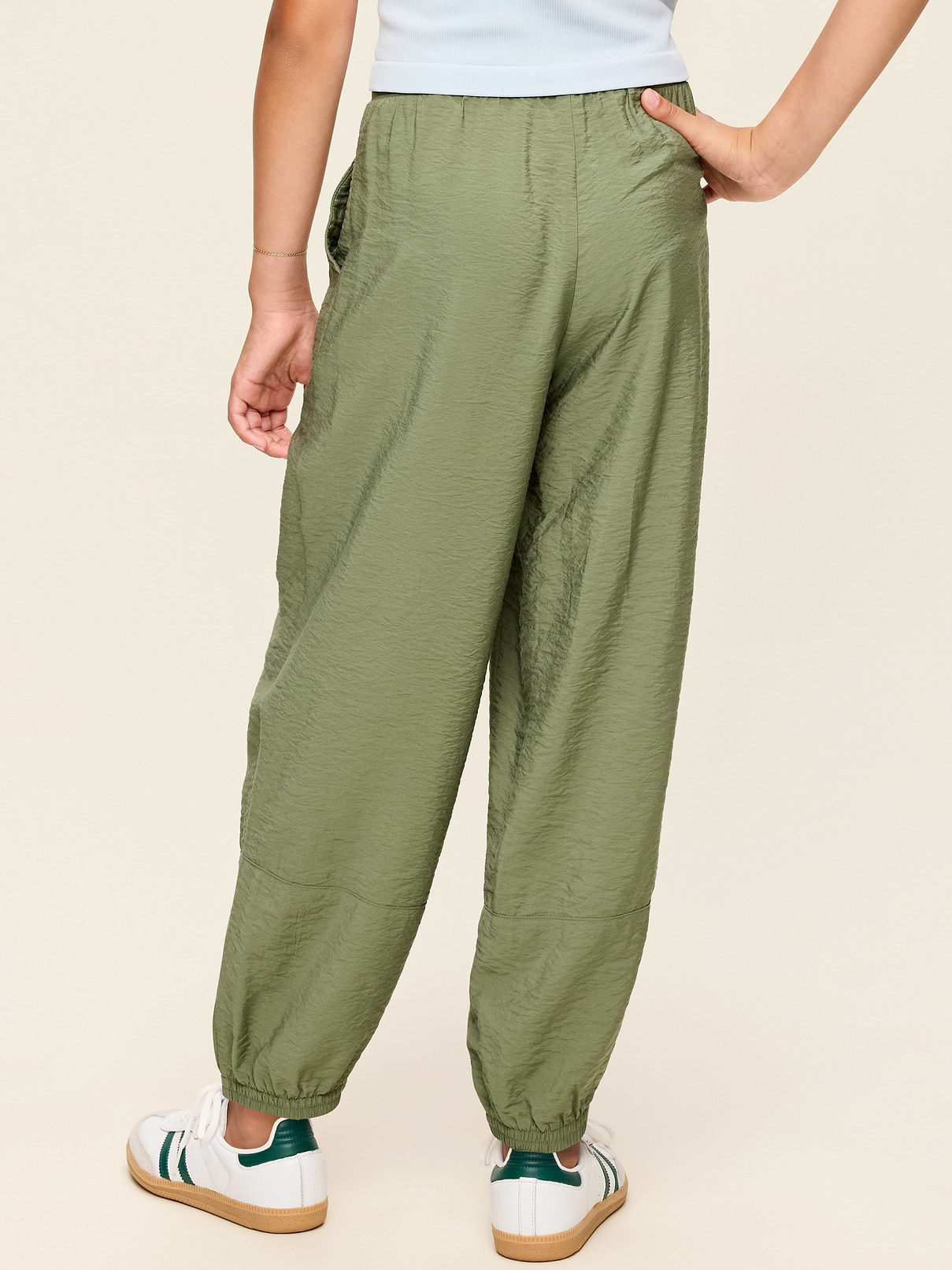 Image number 2 showing, High-Waisted Crinkled Harem Pants for Girls