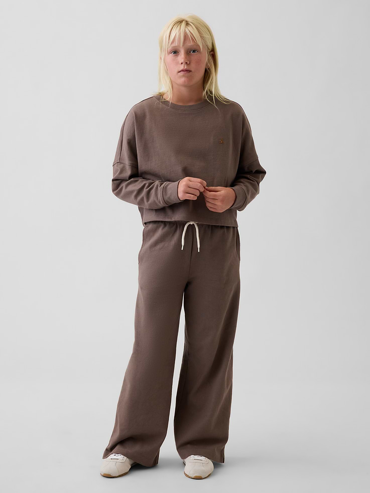 L'image numéro 1 présente Pantalon à jambe large en tissu épais pour Enfant