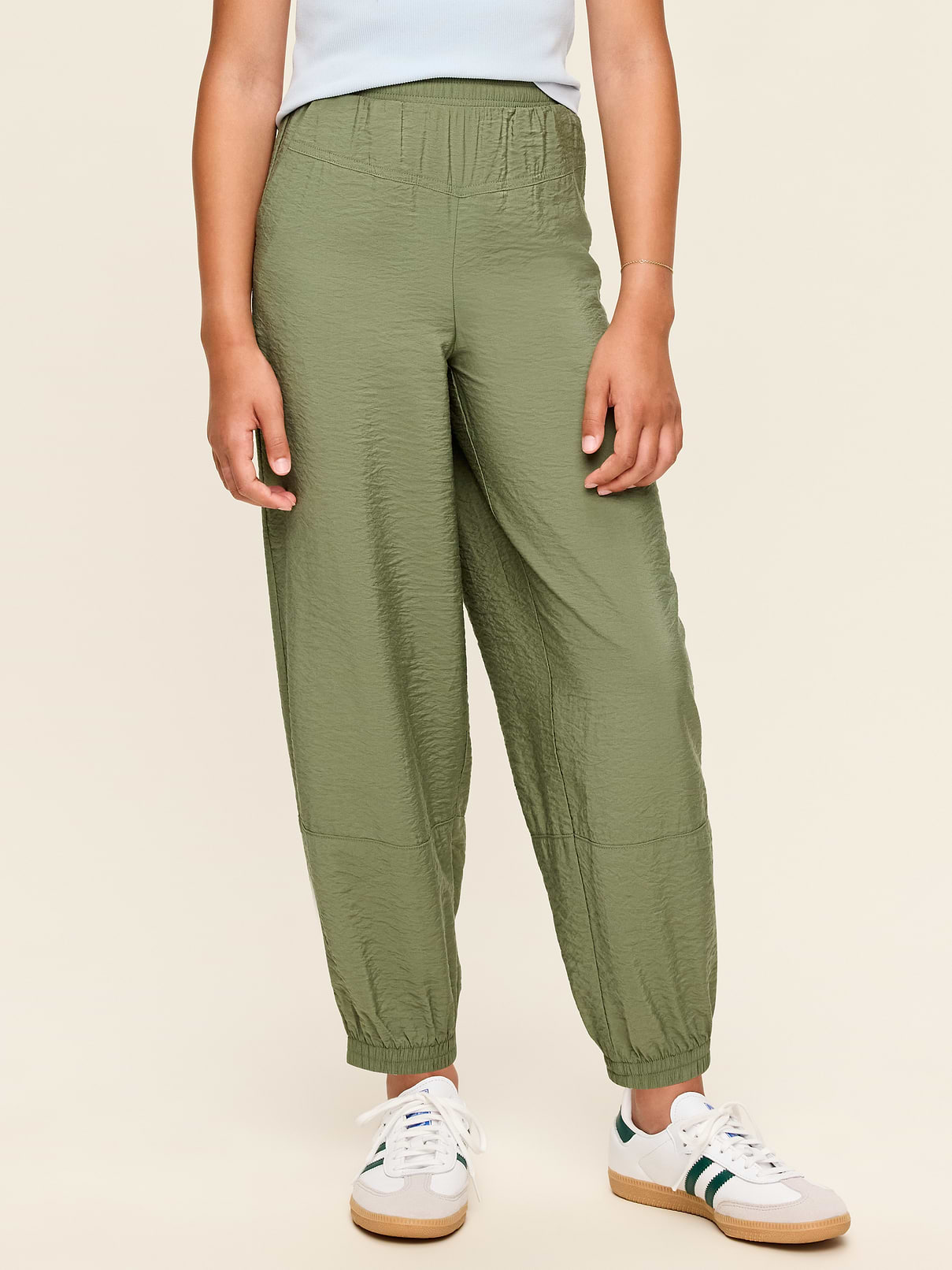 Image number 1 showing, High-Waisted Crinkled Harem Pants for Girls