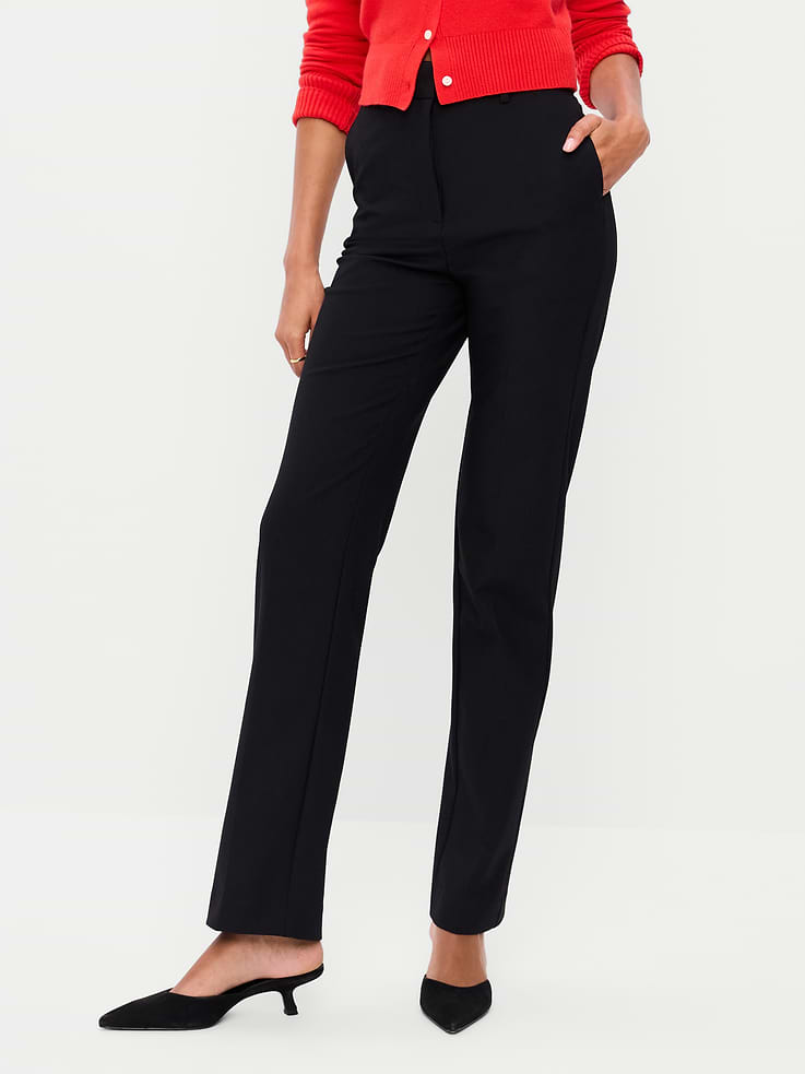 Image number 2 showing, Extra High-Waisted Straight-Leg Twill Pants