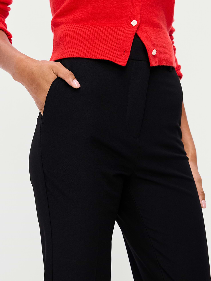 Image number 5 showing, Extra High-Waisted Straight-Leg Twill Pants