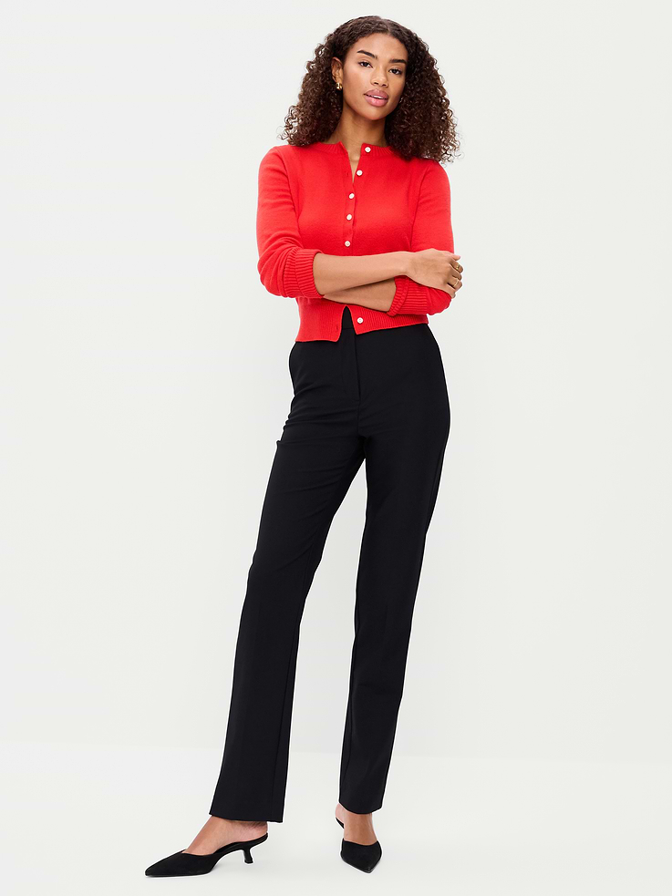 Image number 1 showing, Extra High-Waisted Straight-Leg Twill Pants