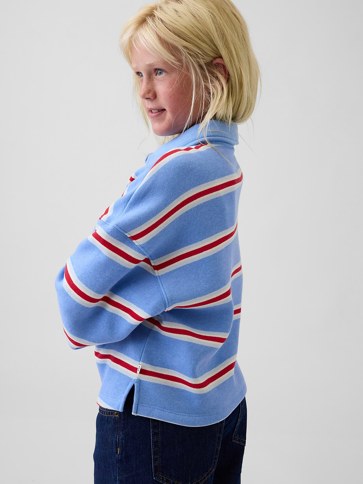 Image 4 de 6, Polo coupe droite surdimensionnée en coton ouaté pour Enfant