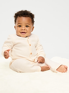 Image number 1 showing, Long-Sleeve Button Front Fleece Top and Pants Set for Baby