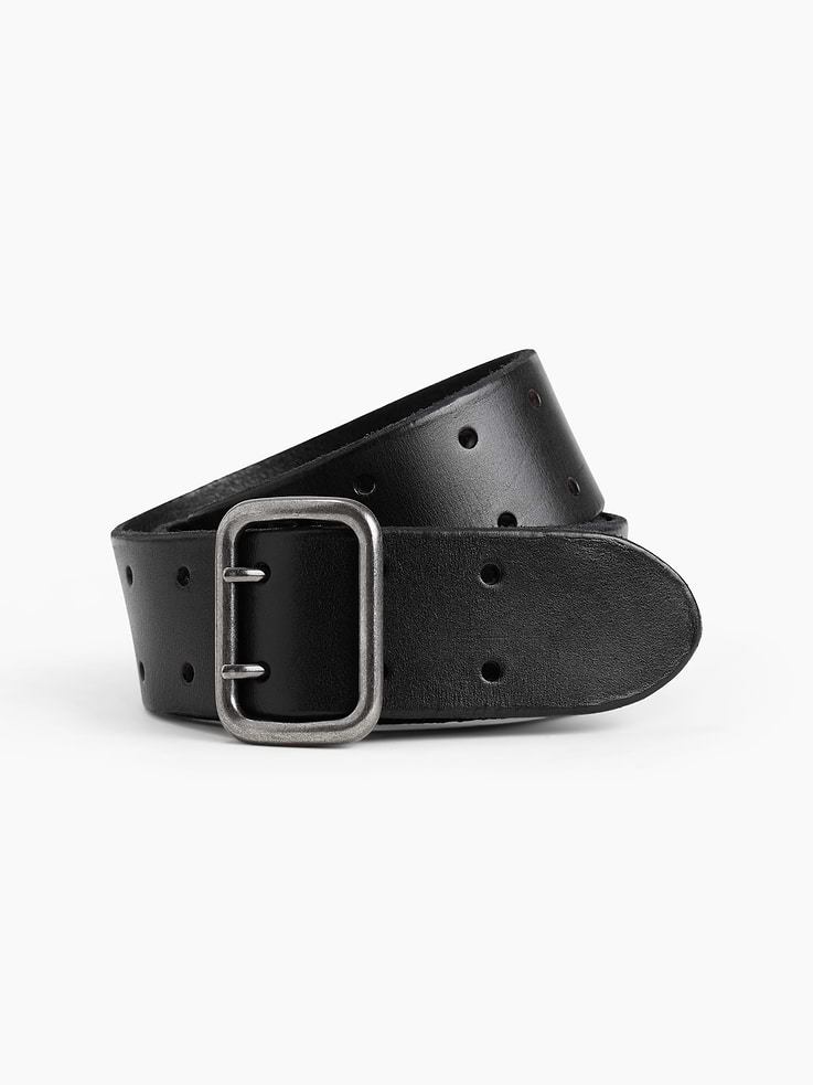 Image number 1 showing, 100% Leather Double-Prong Belt