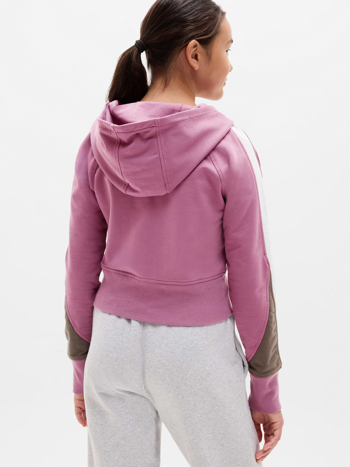 Image number 3 showing, Athleta Girl All Day Colorblock Full Zip Shrunken Hoodie