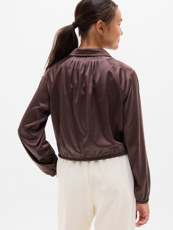 Athleta Girl Pleat Perfect Satin Jacket
