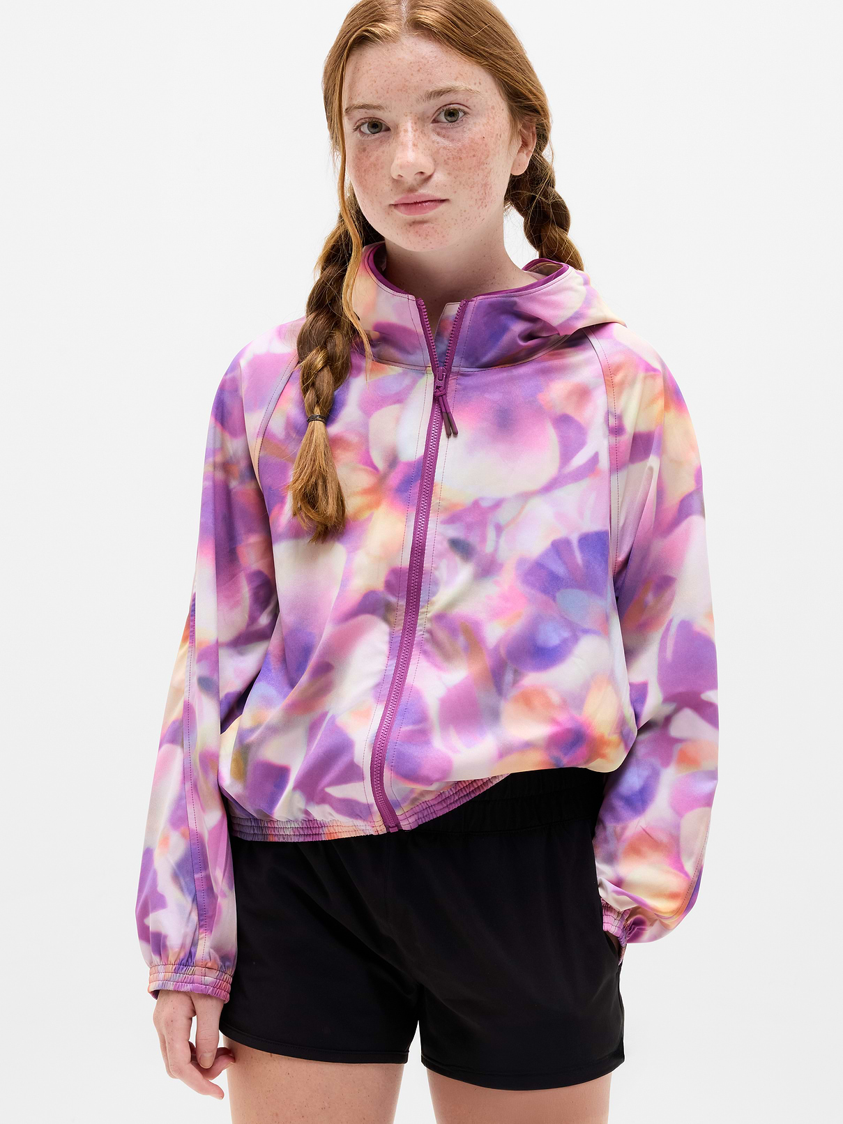 Image number 1 showing, Athleta Girl Run Free Printed Jacket