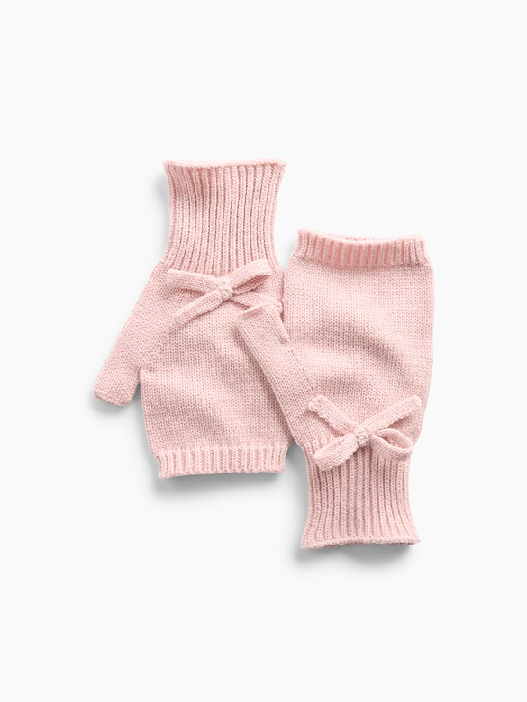 Kids Fingerless Bow Mittens