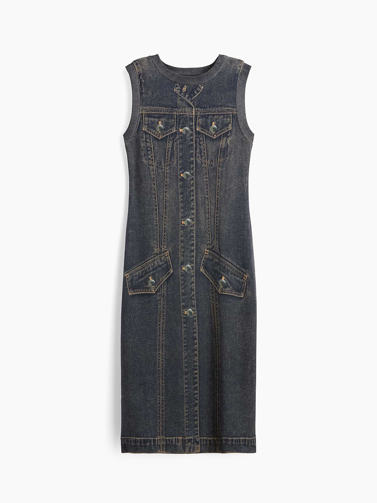 Image number 10 showing, GapStudio Printed Denim Terry Dress