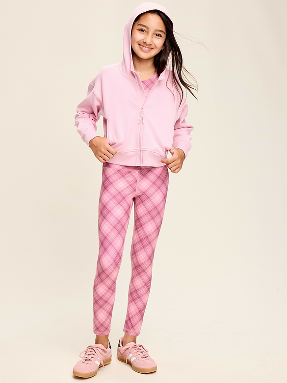 High-Waisted PowerSoft 7/8-Length Side-Pocket Leggings for Girls