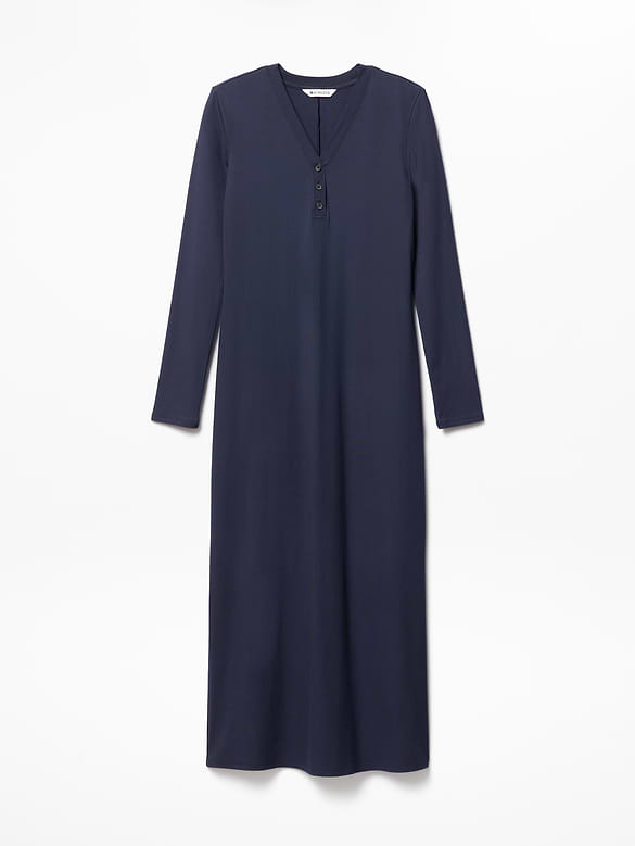 Signature Rib Long Sleeve Maxi Dress