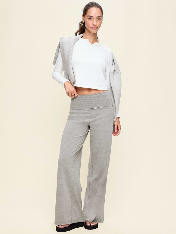 High-Waisted PowerChill Fold-Over Wide-Leg Pants