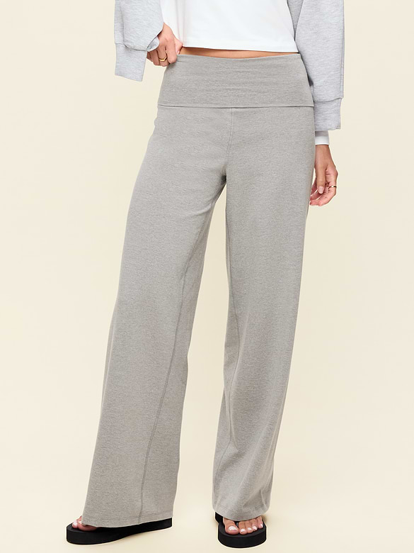 High-Waisted PowerChill Fold-Over Wide-Leg Pants