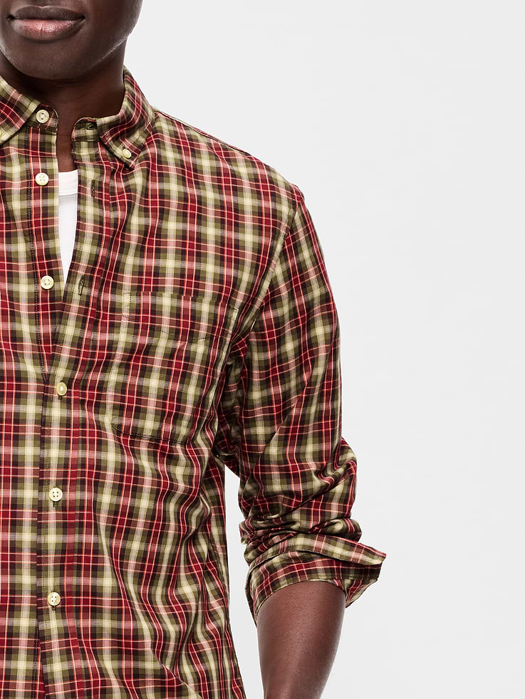 L'image numéro 3 présente Chemise passe-partout coupe classique en popeline à carreaux