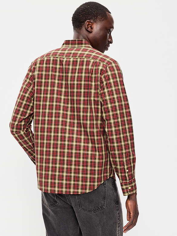 Classic Fit Everyday Plaid Poplin Shirt