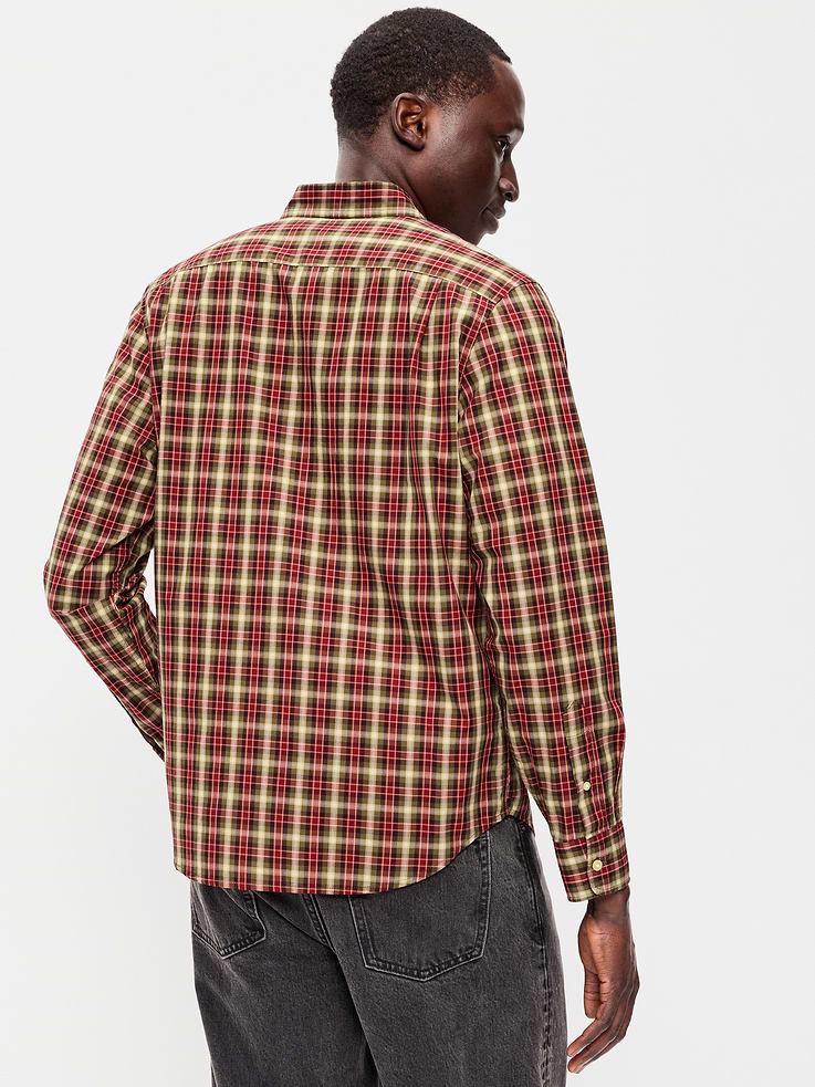L'image numéro 2 présente Chemise passe-partout coupe classique en popeline à carreaux
