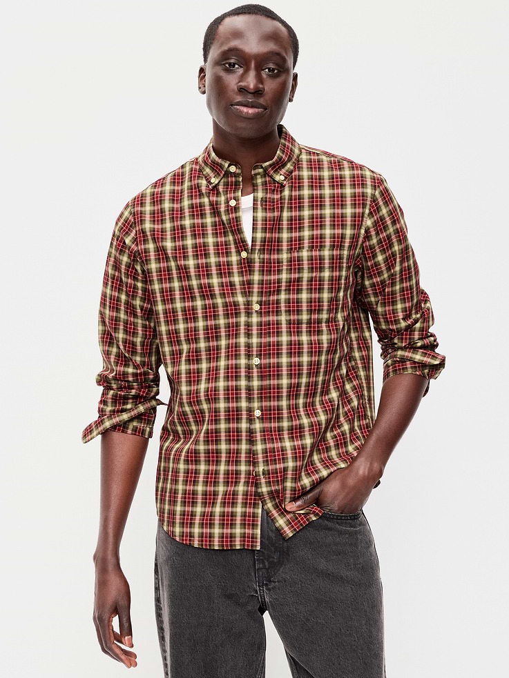 L'image numéro 1 présente Chemise passe-partout coupe classique en popeline à carreaux