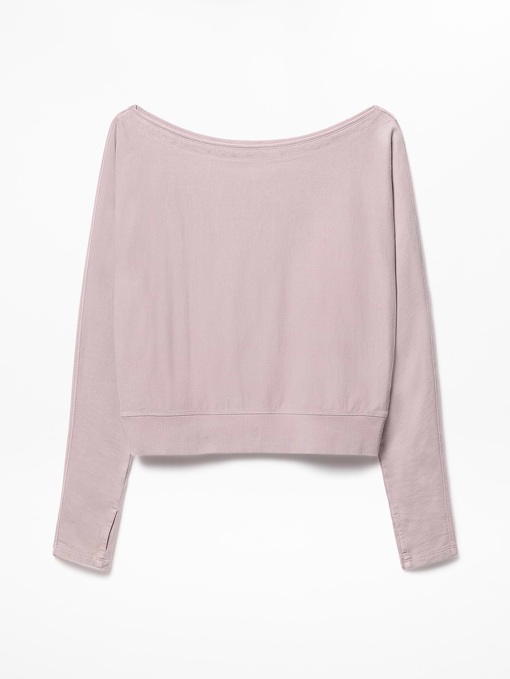 Image number 6 showing, Airy Cotton Terry Snow Wash Boat Neck Sweatshirt