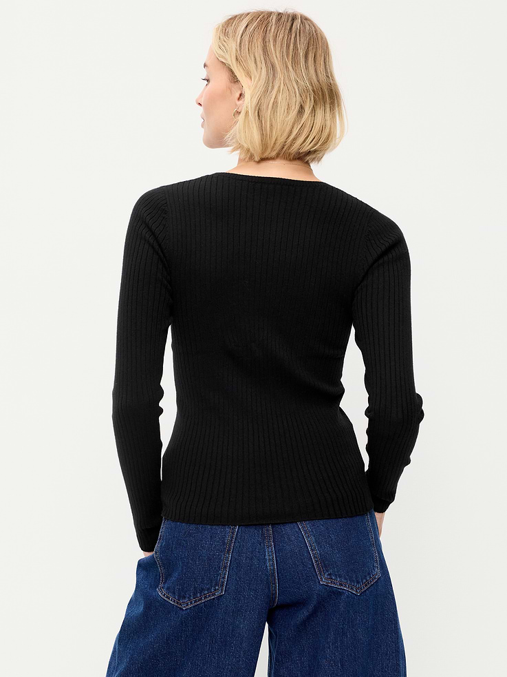 Image number 2 showing, Crew-Neck Long-Sleeve Ribbed Top