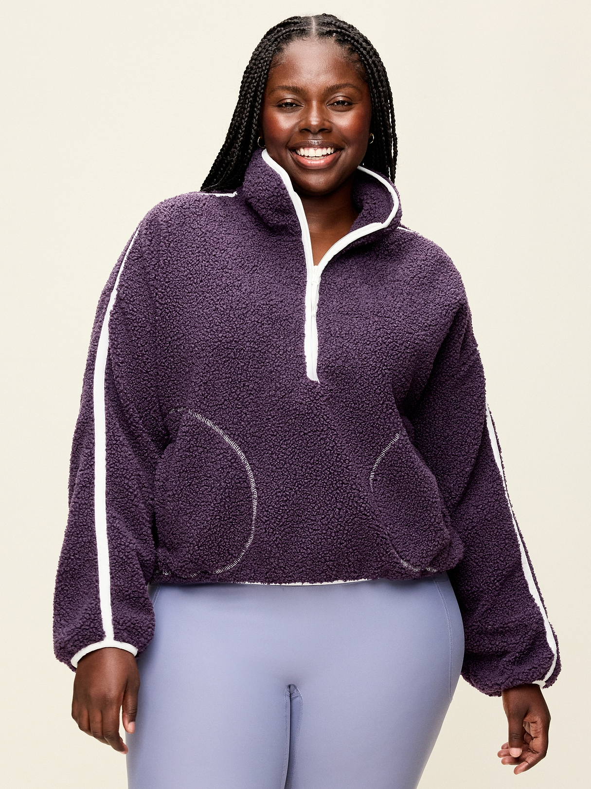 Loose Sherpa Quarter-Zip Pullover | Old Navy