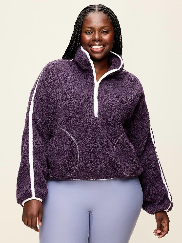 Image number 5 showing, Loose Sherpa Quarter-Zip Pullover
