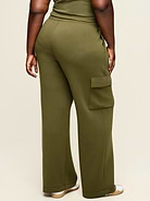 Image number 3 showing, High-Waisted Bounce Fleece Wide-Leg Cargo Sweatpants