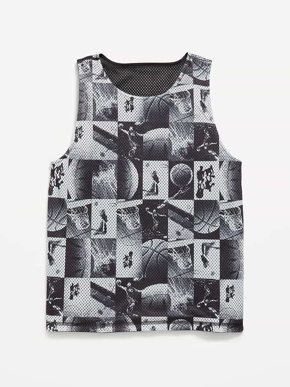 Oversized Mesh Reversible Tank Top for Boys