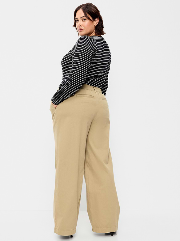 Mid-Rise Pleated Wide-Leg Pants