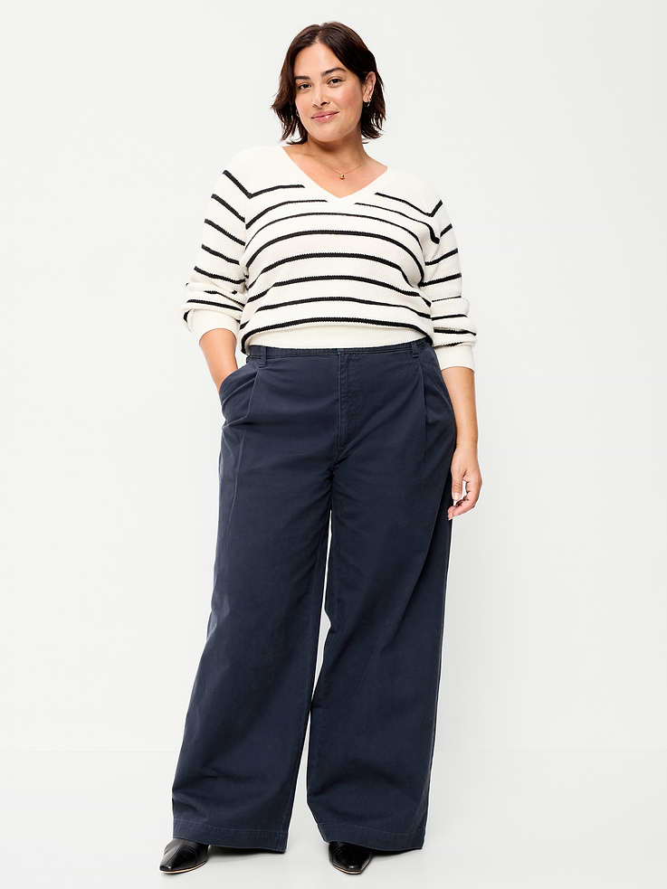 Image number 8 showing, Mid-Rise Pleated Wide-Leg Pants