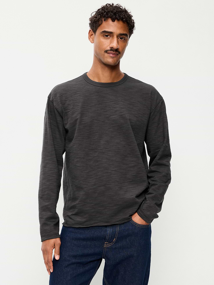 Image number 1 showing, Long-Sleeve Slub Knit T-Shirt