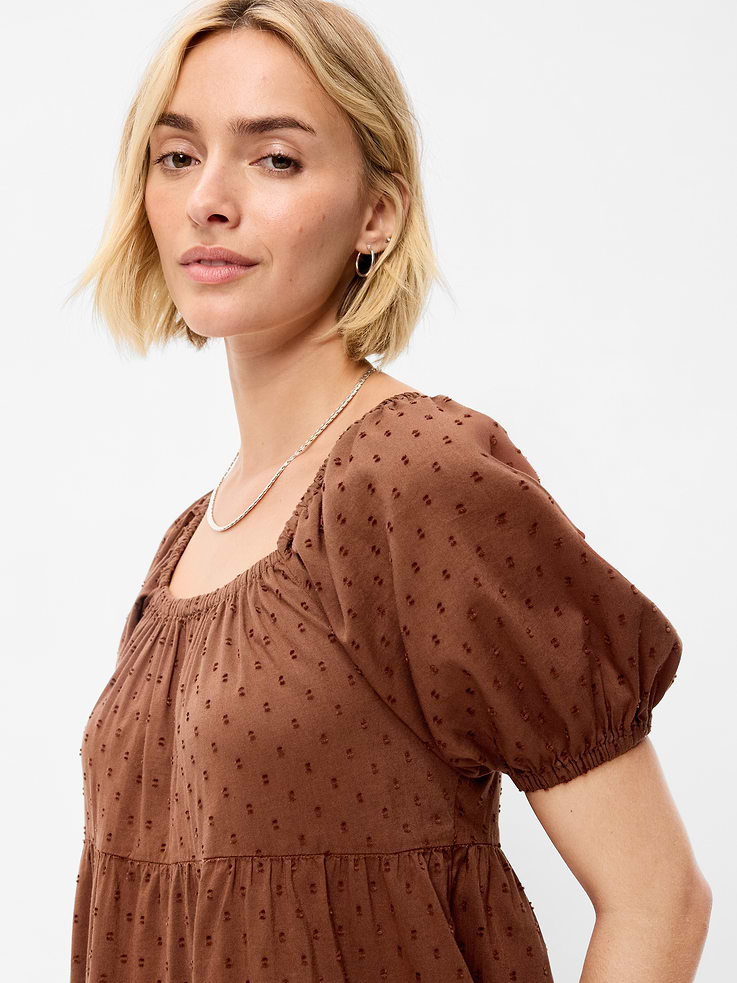 Image number 4 showing, Puff-Sleeve Swing Mini Dress