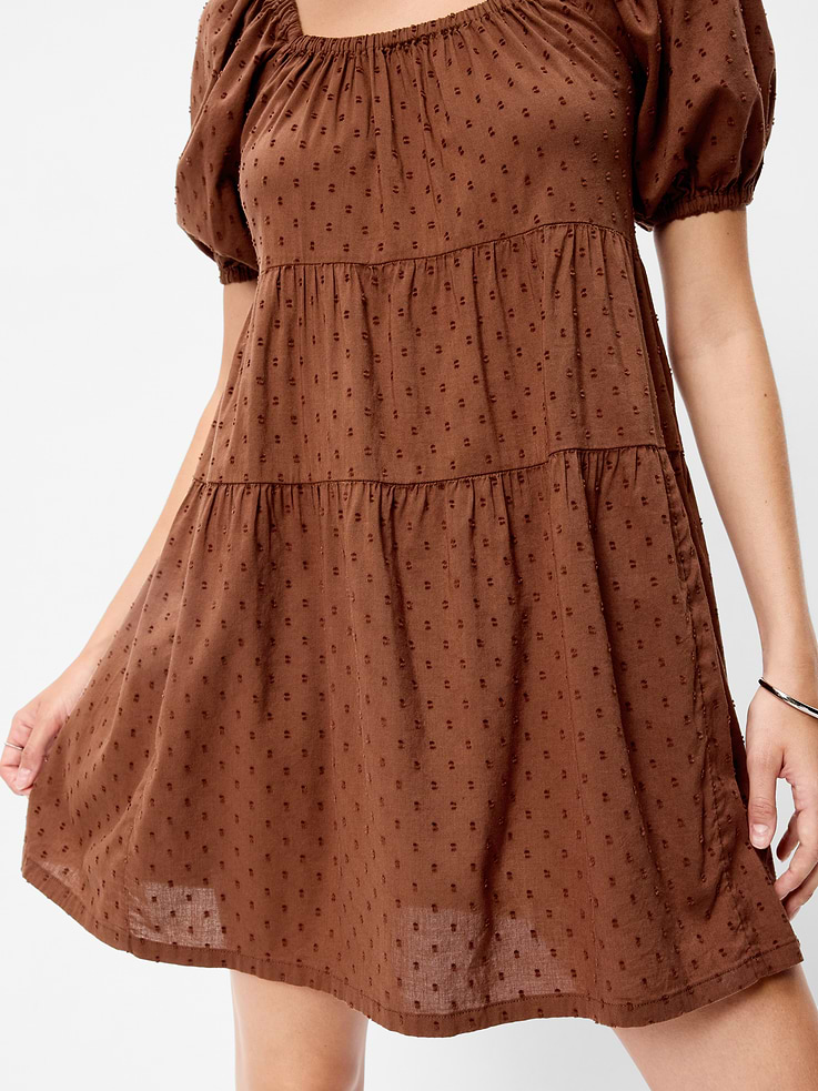 Image number 5 showing, Puff-Sleeve Swing Mini Dress