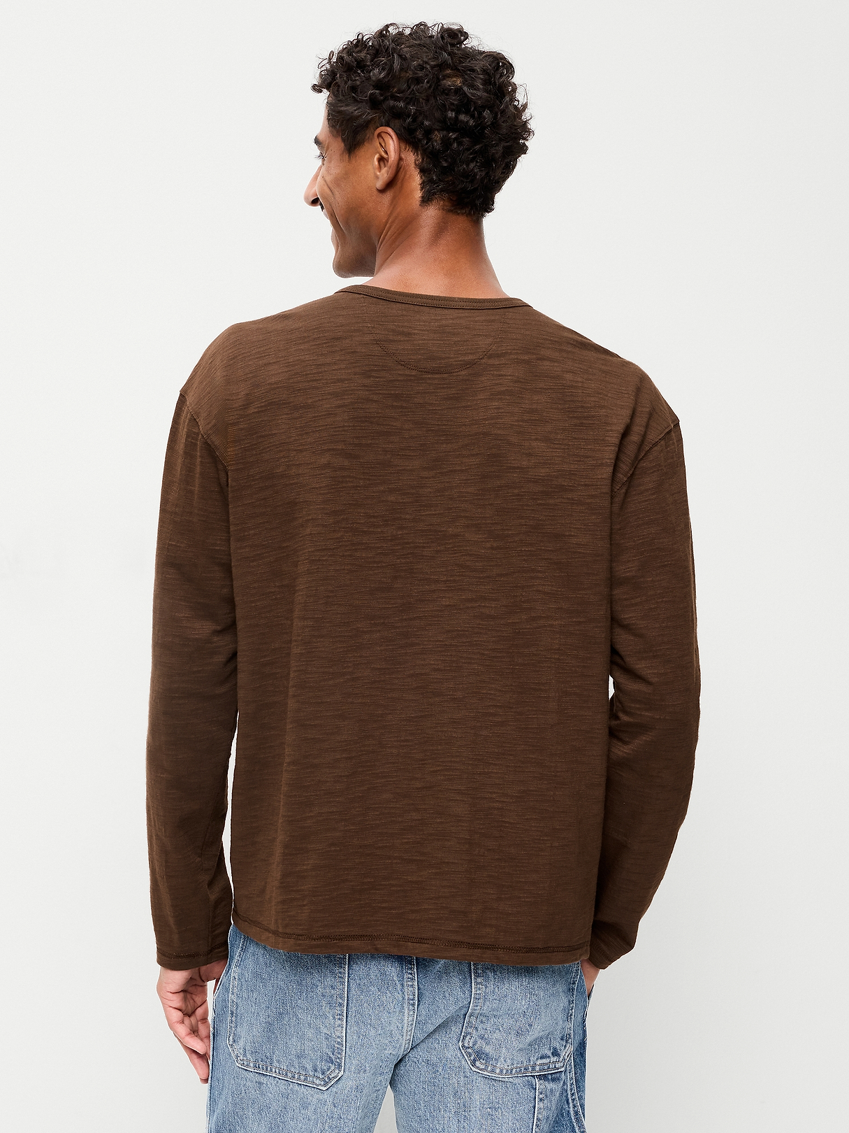 Long-Sleeve Slub-Knit Henley T-Shirt | Old Navy
