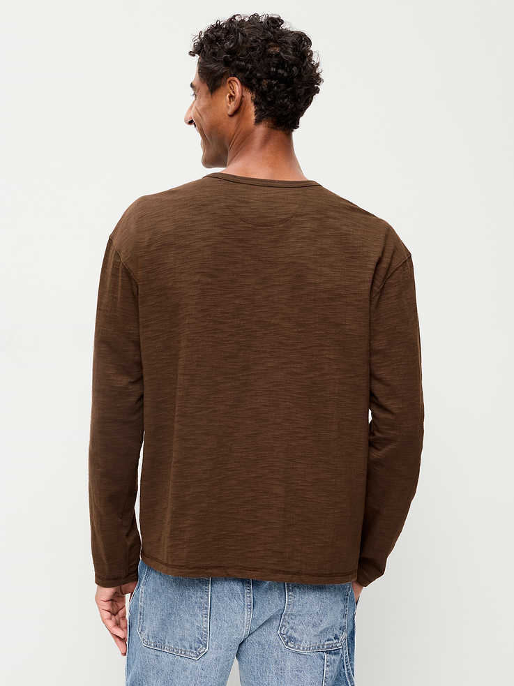 Image number 2 showing, Long-Sleeve Slub-Knit Henley T-Shirt