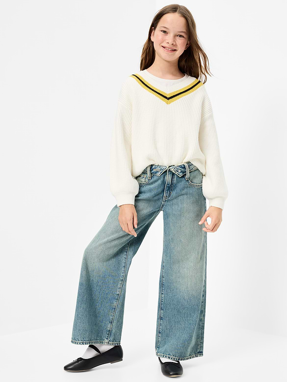 Jean coupe très généreuse à jambe large pour fille