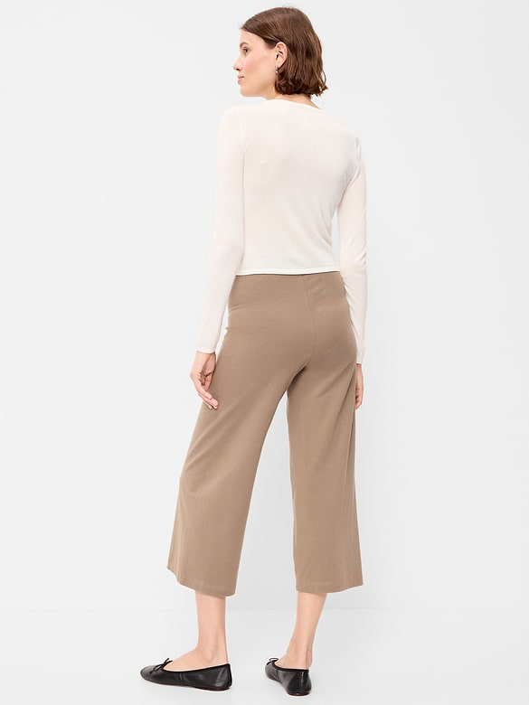 High-Waisted Fashion Wide-Leg Cropped Leggings
