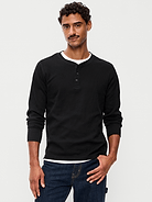 Image number 1 showing, Long-Sleeve Waffle Henley T-Shirt