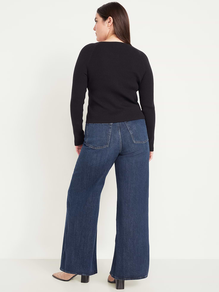 Image number 6 showing, Extra High-Waisted Super Wide-Leg Jeans