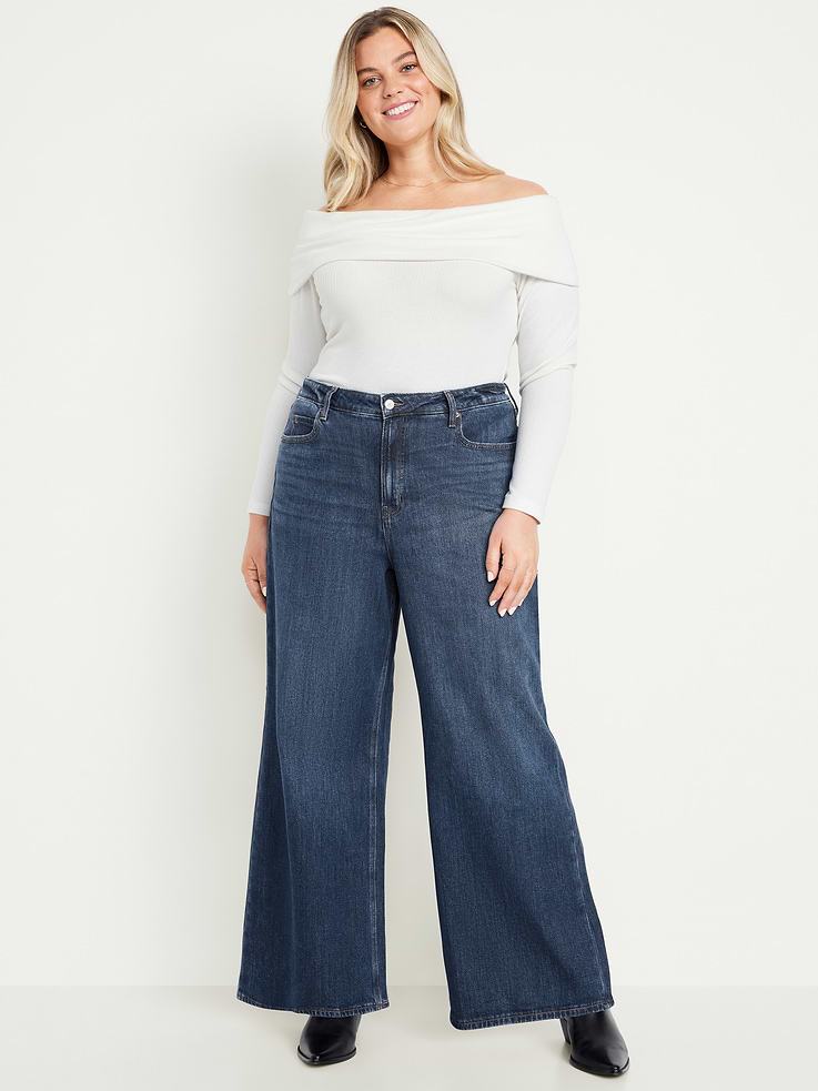 Image number 7 showing, Extra High-Waisted Super Wide-Leg Jeans